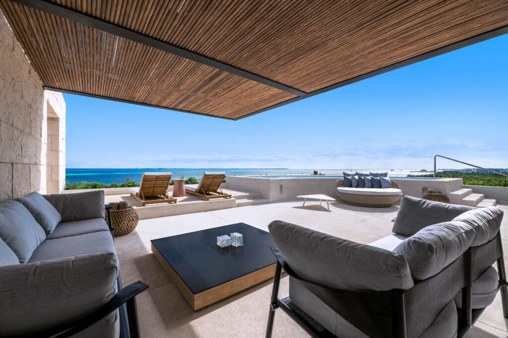 Sprawling outdoor patio overlooking the Ocean in Mexico