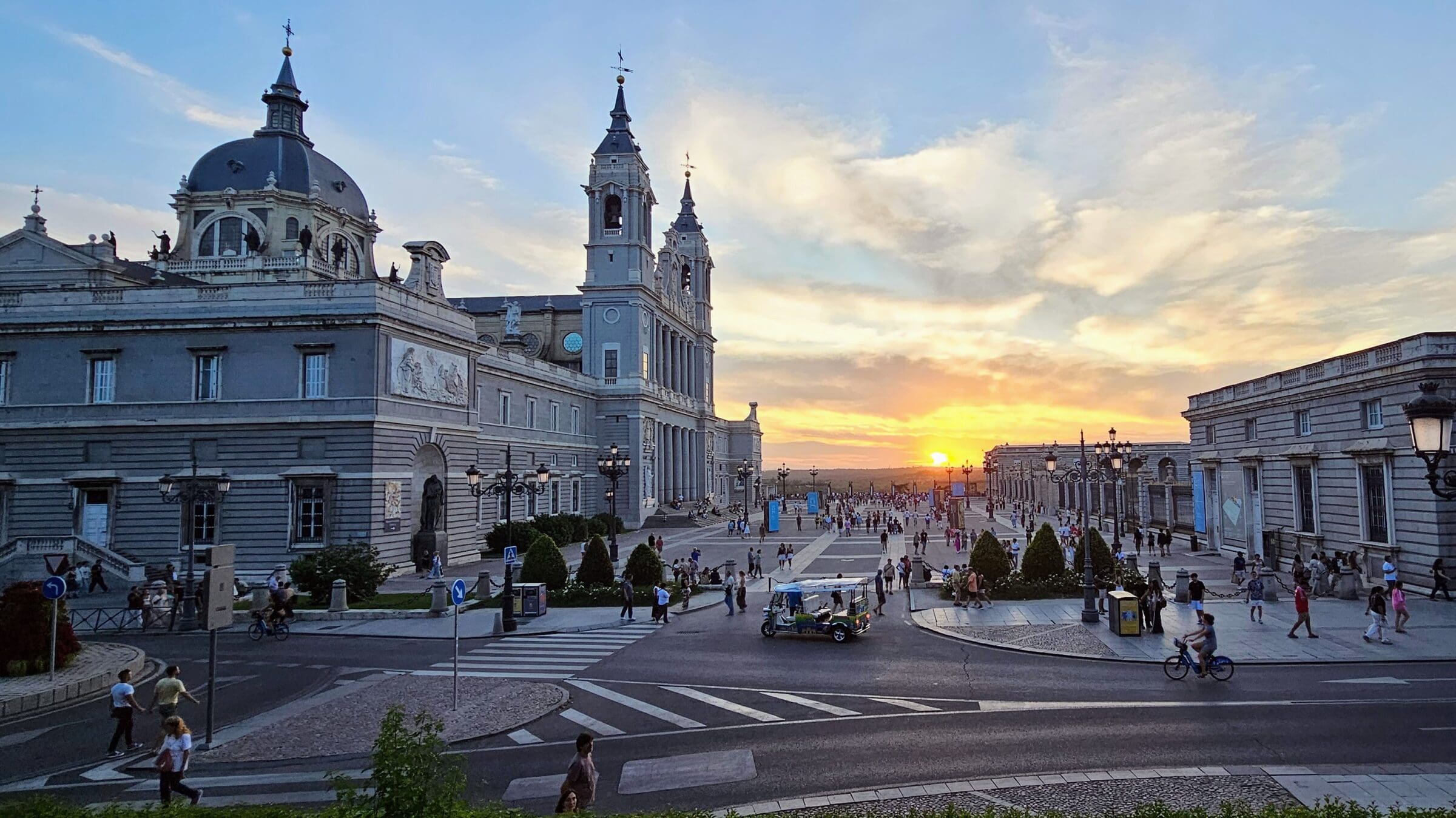 Palace in Madrid at Sunset