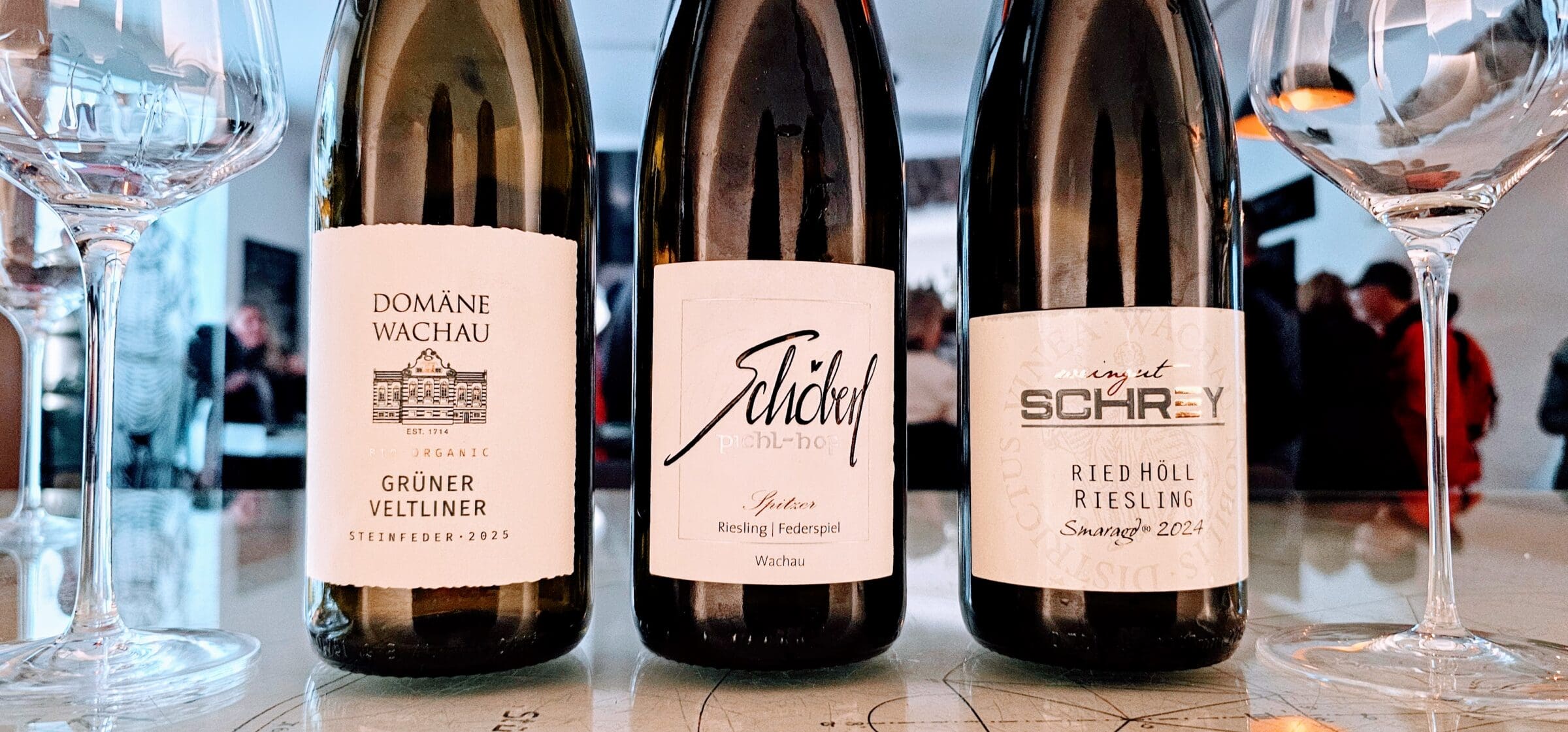 close up of 3 german wines