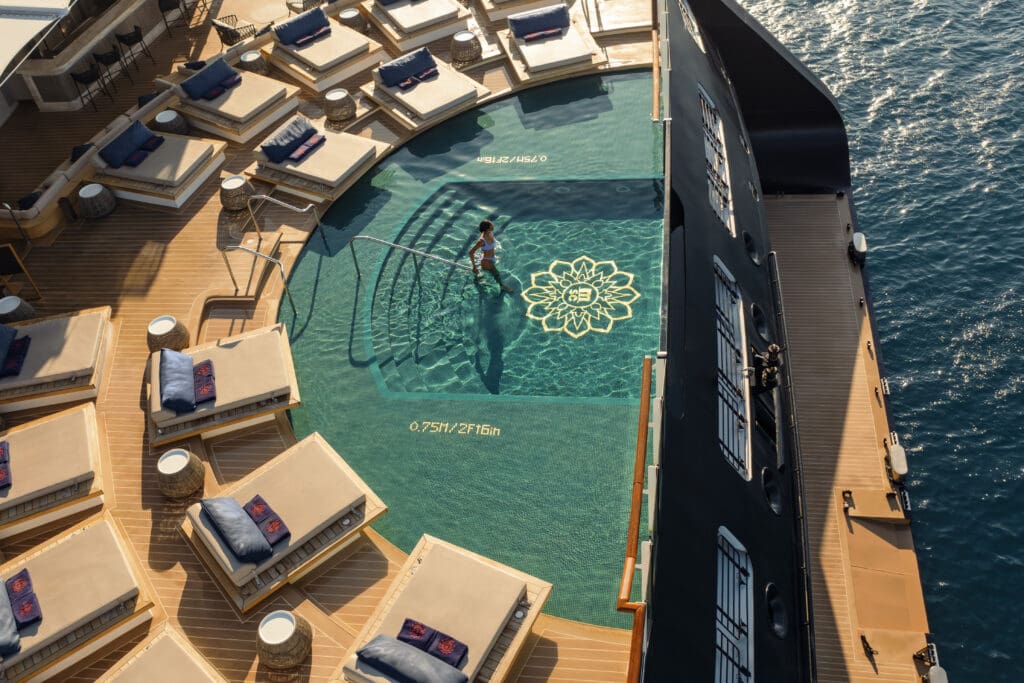 aft semi circle infinity pool on the Explora I