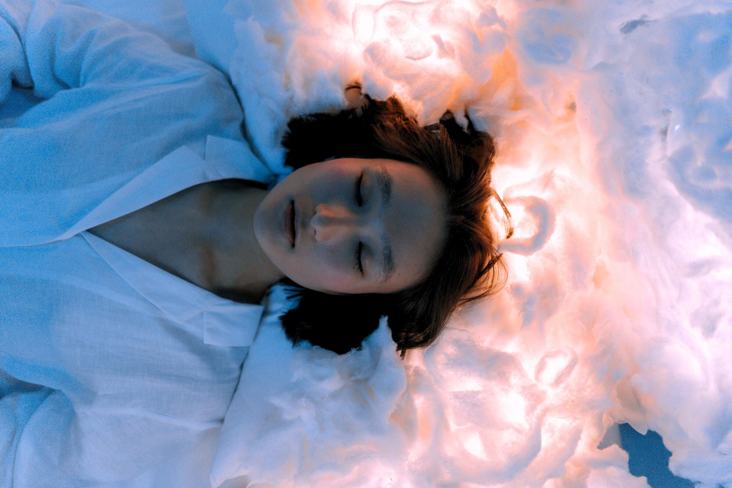 woman resting with eyes closed