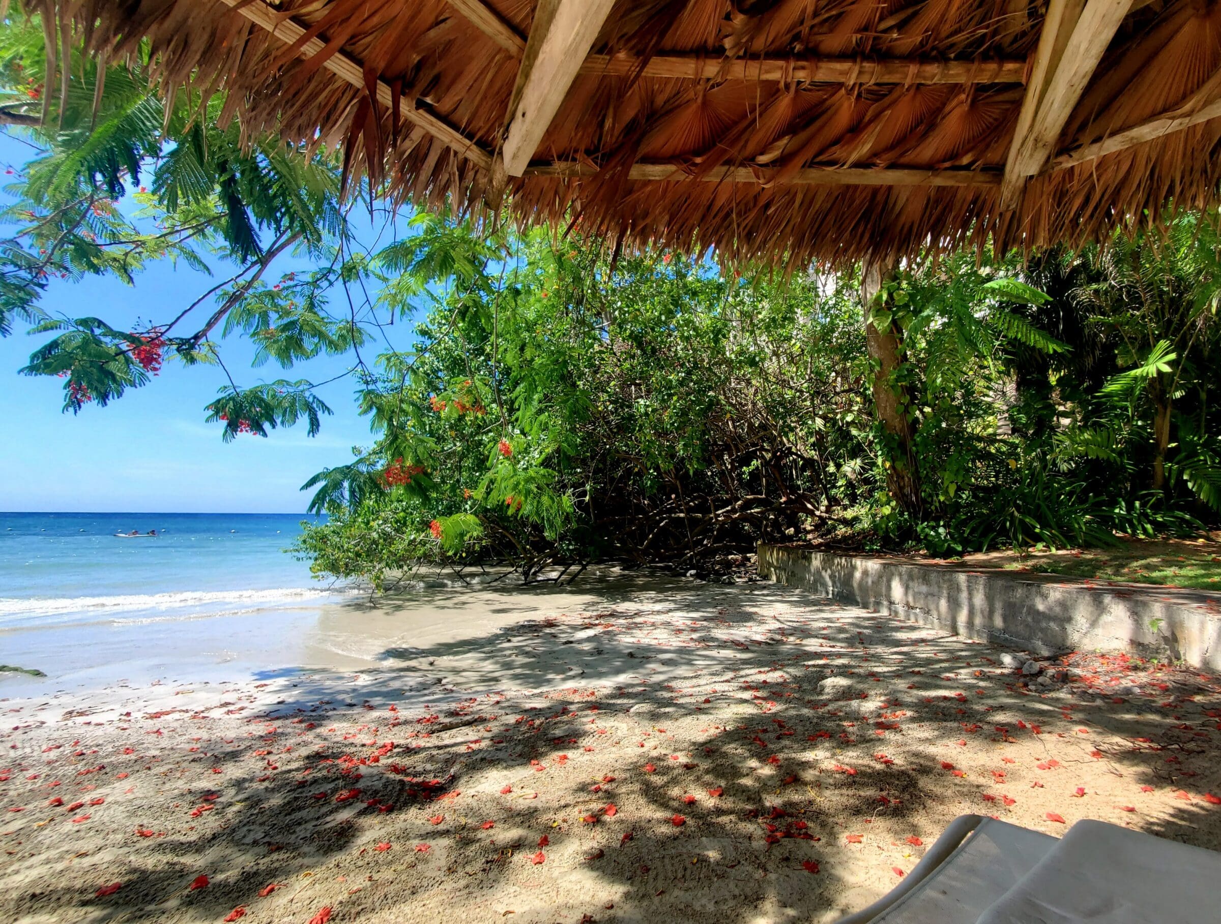 Secluded beach alcove in Jamaica