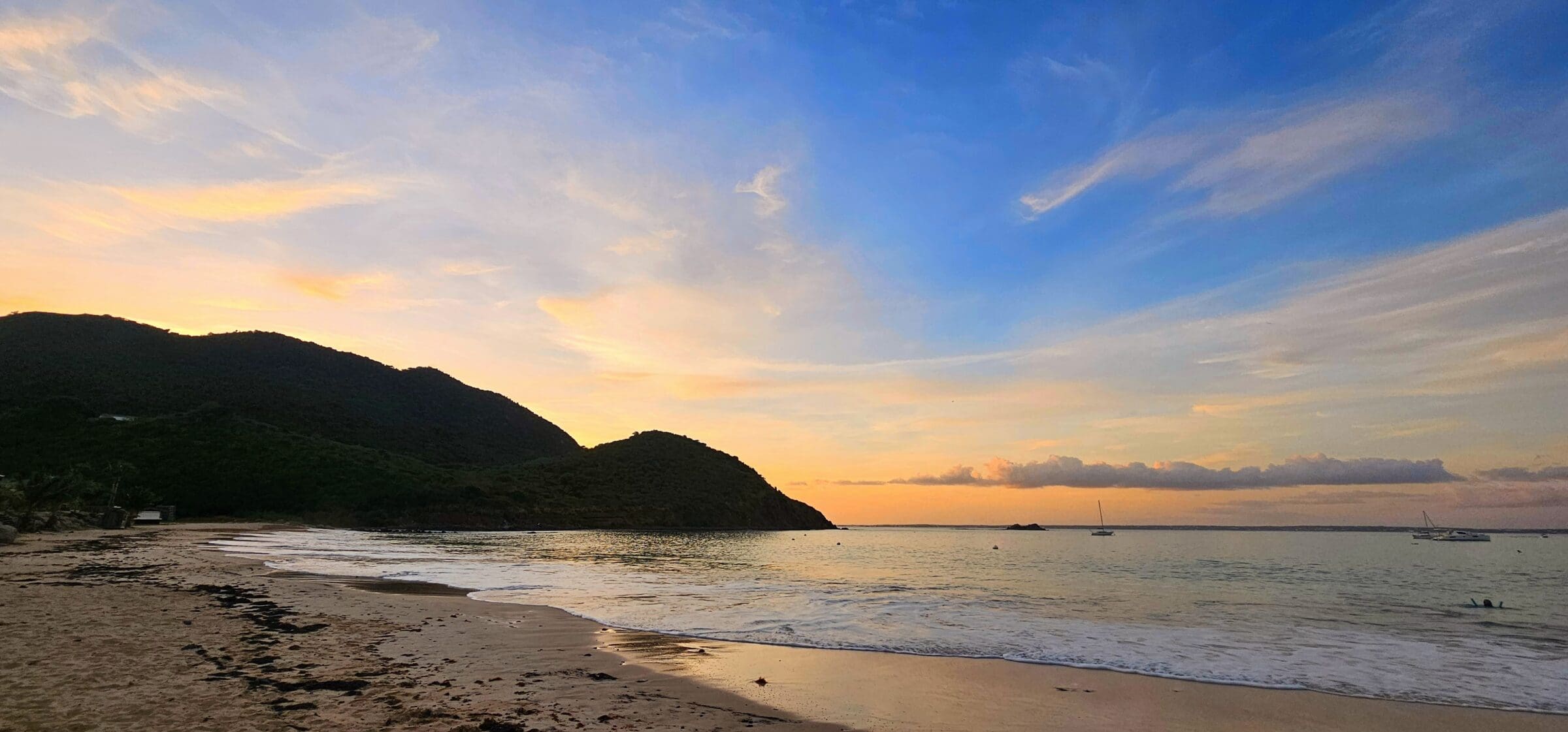Secluded beach in St Martin