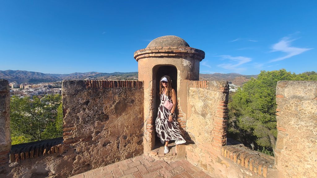 walking around Castillo de Gibralfaro in Malaga Spain