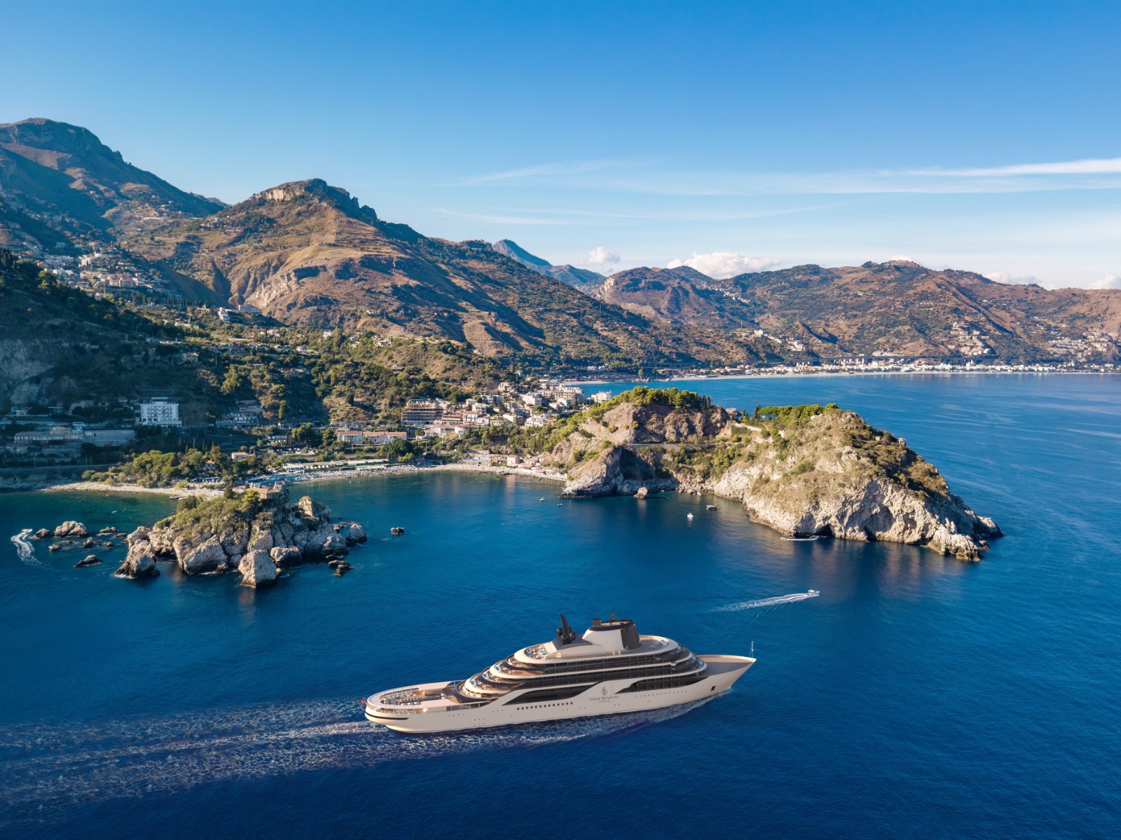Four season yatch in the waters near Sicily