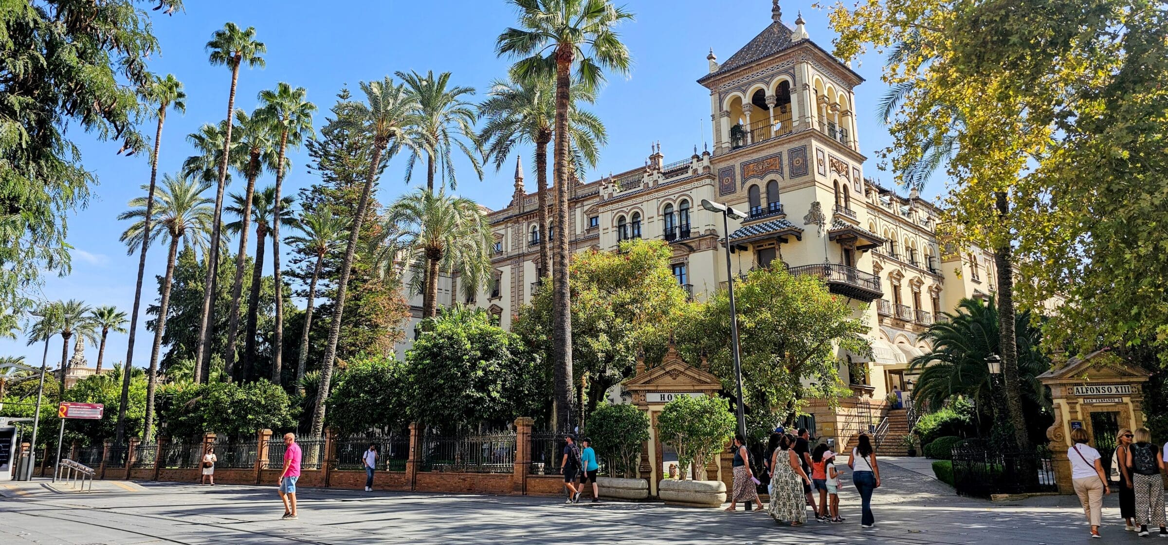 the college in Seville palm tree lined street.